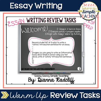 Preview of Essay Writing Review Tasks Test Prep