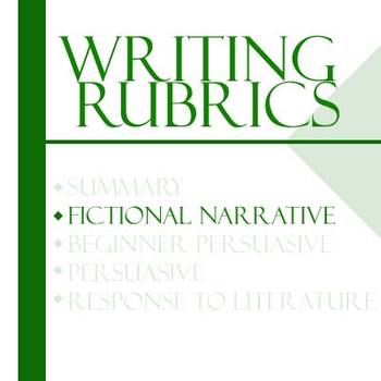 Preview of Essay Writing Rubrics - Fictional Narrative Rubric - Story Creative Writing