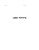 Essay Writing Student Packet Answer Key