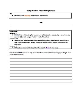 Preview of Essay Writing Template