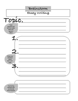 essay writing brainstorming worksheets