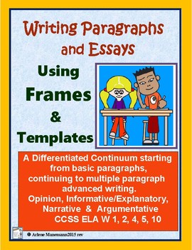 Preview of PARAGRAPH & ESSAY FRAMES and TEMPLATES - Differentiating