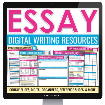 Preview of Essay Writing Unit - Google Slides, Graphic Organizers and Assignments - Digital