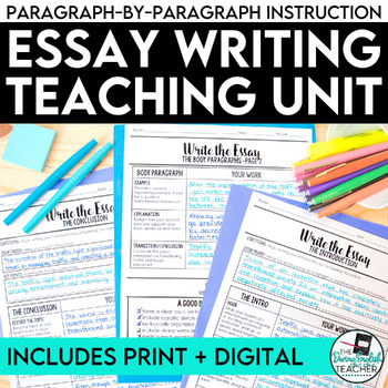 Preview of Essay Writing Unit - Teach Your Students How to Write an Essay PRINT & DIGITAL