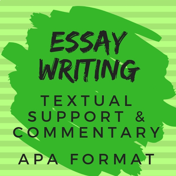 Preview of Essay Writing for All Subjects: Textual Support & Commentary, APA Format