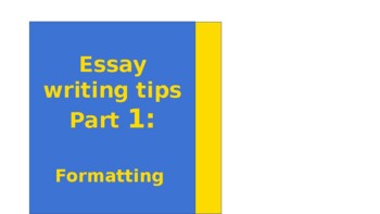 Preview of Essay writing - a note on formatting