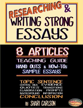 Preview of Essays: STUDENTS Research & Write Them ~ 8 ARTICLES on Volcanoes & Examples