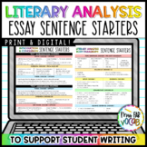 Essays Sentence Starters for Literary Analysis