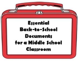 Essential Back-to-School Documents for a Middle School Classroom