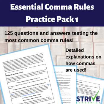 Preview of Essential Comma Rules Practice Pack 1