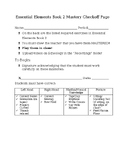 Essential Elements Book 2 Mastery Checkoff Page