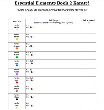 Preview of Essential Elements Book 2 Orchestra Karate: Novice - Intermediate - Advanced ✨