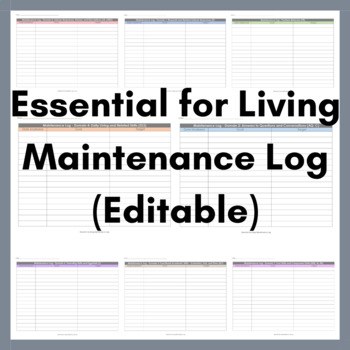 Preview of Essential For Living Aligned Maintenance Log (Editable)