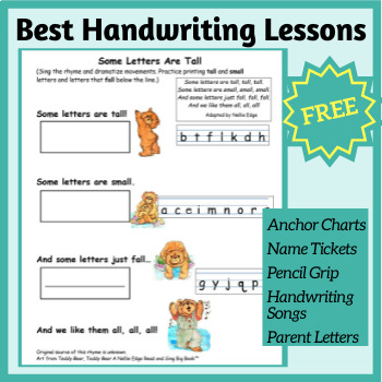 Preview of Essential Kindergarten Handwriting Lesson Sample FREE