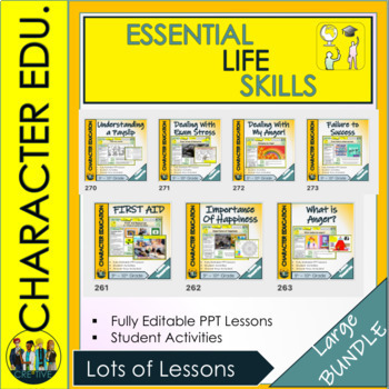 Preview of Essential Life Skills - Character Education & SEL UNIT (First Aid | Finance...)