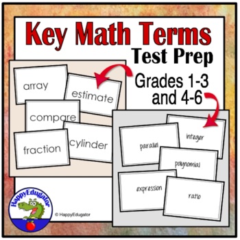 Preview of Essential Math Terms for State Tests with Flash Cards TEST PREP