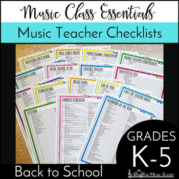 Preview of Essential Music Teacher Checklists Editable