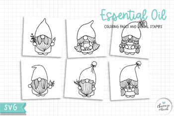 Kitchen Gnomes. Digital Stamps Gnomes, Black and White