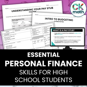 Preview of Essential Personal Financial Literacy Skills for High School Students BUNDLE!