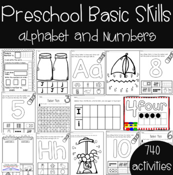 Preview of Essential Preschool Basic Skills Bundle #DistanceLearning