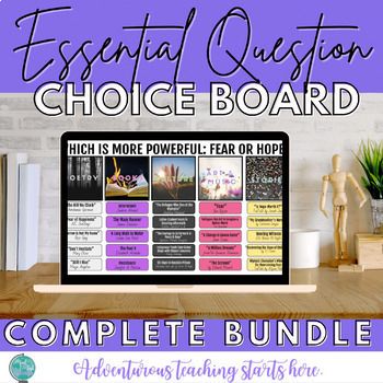 Preview of Essential Question Digital Choice Boards:  Supplemental Readings for ELA & SEL