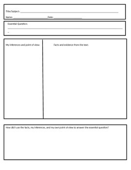 Preview of Essential Question Note-taking Frame