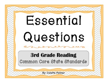 Preview of Essential Question Posters - 3rd Grade Reading Common Core State Standards