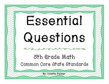 Preview of Essential Question Posters - 5th Grade Math Common Core State Standards