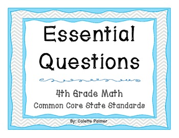 Preview of Essential Question Posters - 4th Grade Math Common Core State Standards