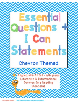 Preview of Essential Questions & I Can Statements for 3rd-6th Grade - Chevron