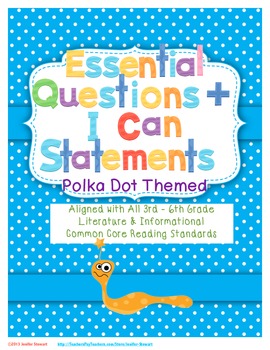 Preview of Essential Questions & I Can Statements for 3rd - 6th Grades- Polka Dots