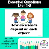 Essential Questions Unit 1-6 Wonders Second Grade 2017 Edition