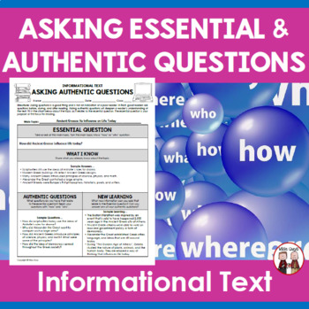 Preview of Informational Text Questioning Activity