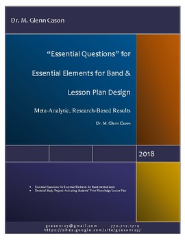 Preview of Essential Questions for Essential Elements for Band, book 1