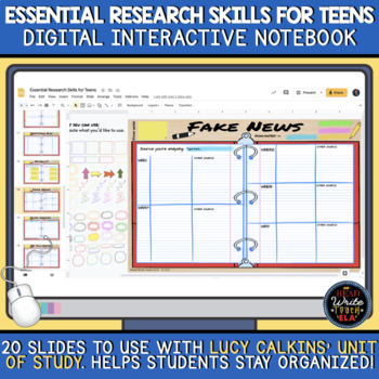 Preview of Essential Research Skills for Teens: Digital Interactive Notebook Companion