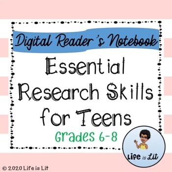Preview of Essential Research Skills for Teens Digital Reader's Notebook-DL