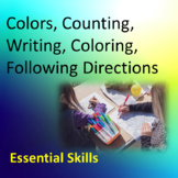 20 Essential Skills: Colors, Counting, Writing, Coloring, 