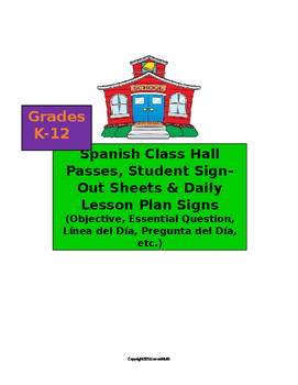 Preview of Essential Spanish Classroom Documents & Signs