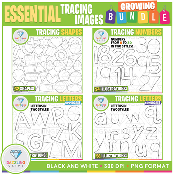 Preview of Essential Tracing Images Clipart Growing Bundle!