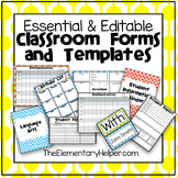 Essential and Editable Classroom Forms and Templates