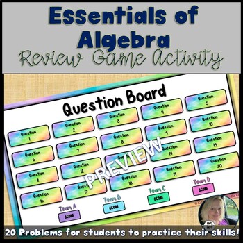 Preview of Essentials of Algebra Review Game - Digital Activity