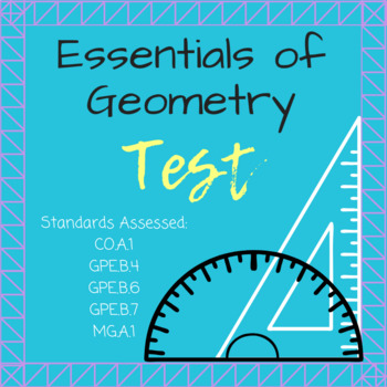 Preview of Essentials of Geometry Test | High School Math