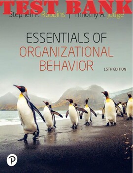 Preview of Essentials of Organizational Behavior 15th Edition Robbins & Timothy TEST BANK