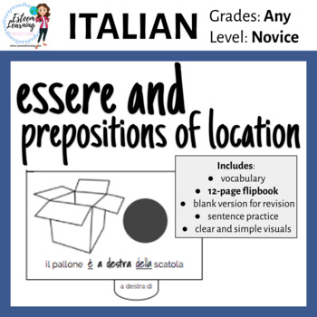 Preview of Essere and Prepositions of Location Flipbook