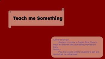 Preview of Establishing Strong Student Relationships - 'Teach Me Something'