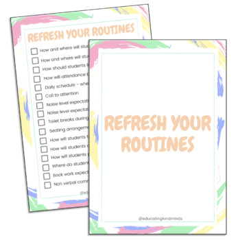 Preview of Establishing and refreshing classroom routines and expectations FREEBIE