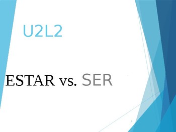 Preview of Estar vs. Ser guided notes