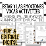 Estar y las emociones Vocabulary Activities for Spanish