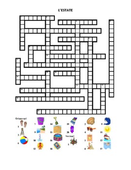 Estate (Summer in Italian) Crossword by jer520 LLC TPT