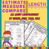 Estimate, Measure, & Compare lengths worksheets/ Measuring
